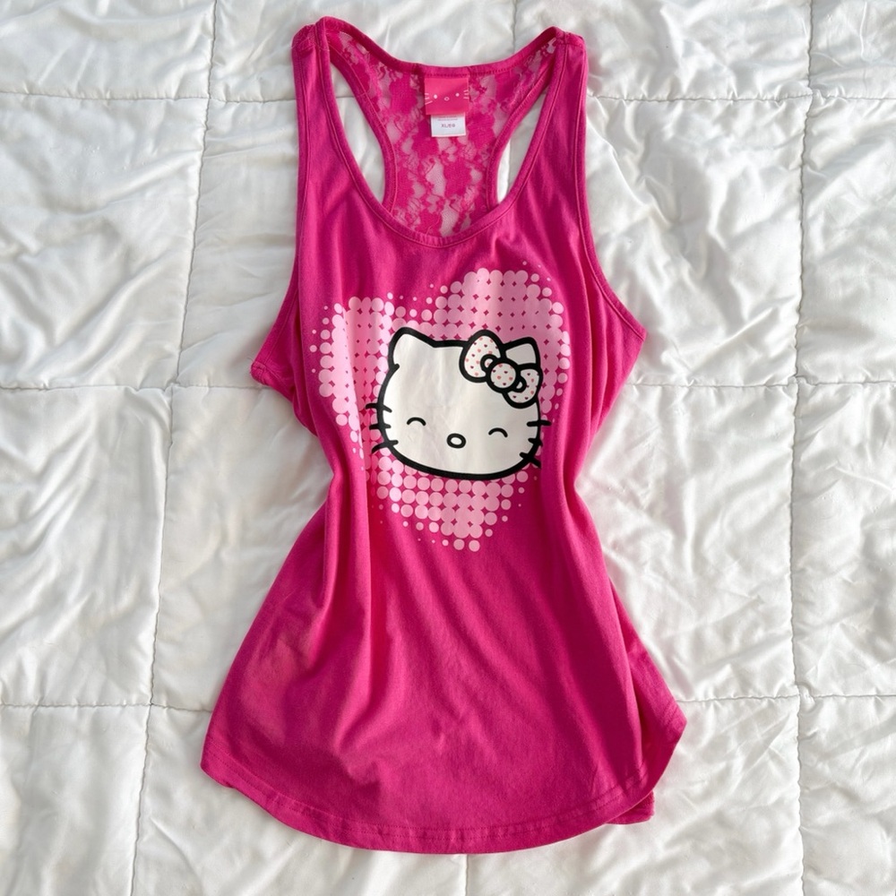 Hello Kitty Pink Graphic Sleeveless Tank Sleepwear